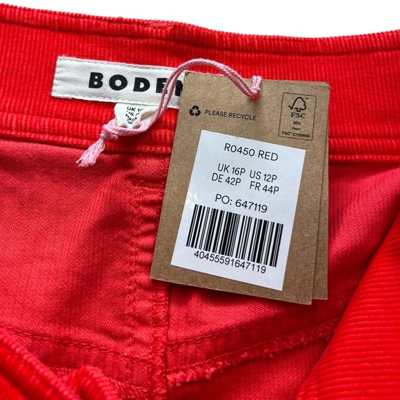 Boden Red Corduroy Mini Skirt US 12 Petite NWT - Picture 6 of 10